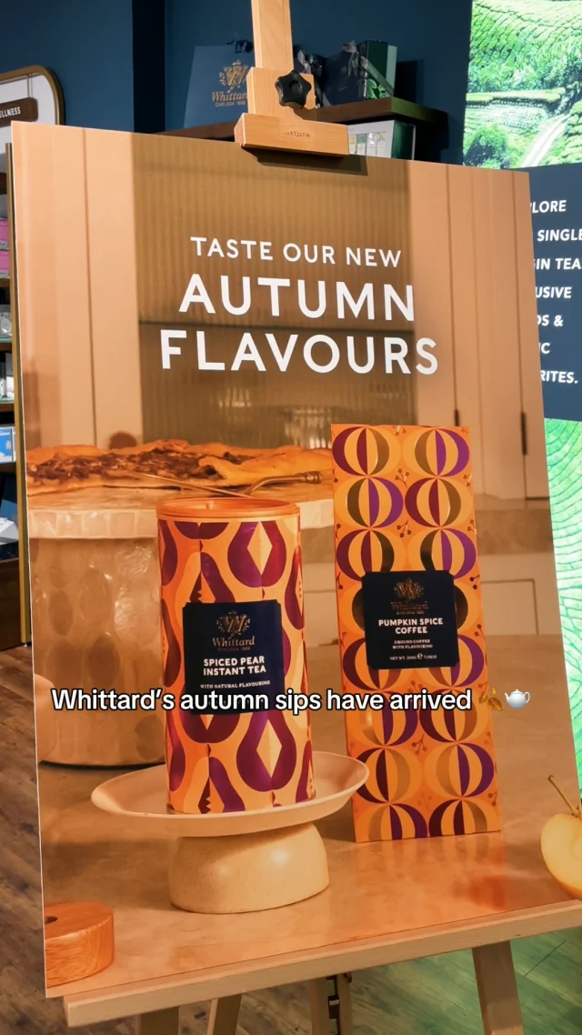 Autumn flavours have entered the chat 🍂🫖

Think Pumpkin Spice Chai, Sticky Toffee Pudding Biscuits and Spiced Pear Instant Tea, all waiting at @whittarduk in Victoria Centre 🫶

Which one are you trying first? 👀